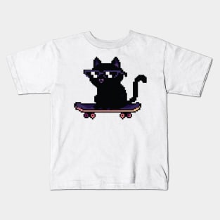 cat skating Kids T-Shirt